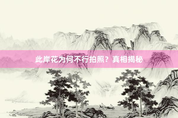 此岸花为何不行拍照？真相揭秘