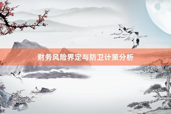 财务风险界定与防卫计策分析